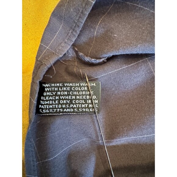 Geoffrey Beene Fitted Long Sleeve Shirt 17.5 34 35 Gray Plaid Cotton Poly Blend - Picture 4 of 6